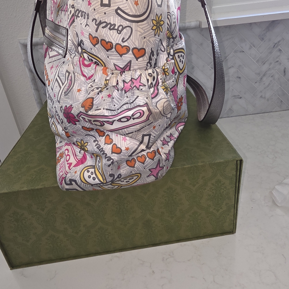 Coach Butterfly Large Bandana Grafitti Bag Purse With Beautiful Silk Coach Scarf - Picture 6 of 11